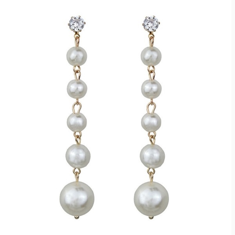 Diamond and pearl earrings